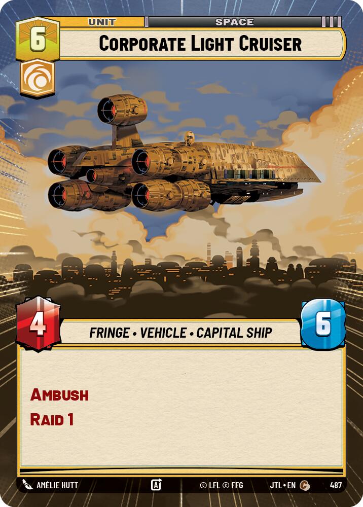 Corporate Light Cruiser (487) (Hyperspace) (487) [Jump to Lightspeed] | Cards and Coasters CA