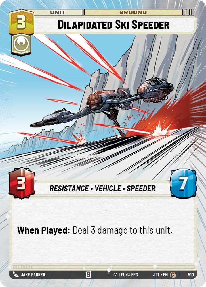 Dilapidated Ski Speeder (510) (Hyperspace) (510) [Jump to Lightspeed] | Cards and Coasters CA