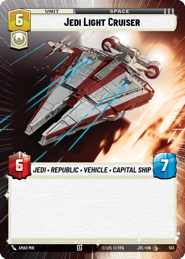 Jedi Light Cruiser (513) (Hyperspace) (513) [Jump to Lightspeed] | Cards and Coasters CA