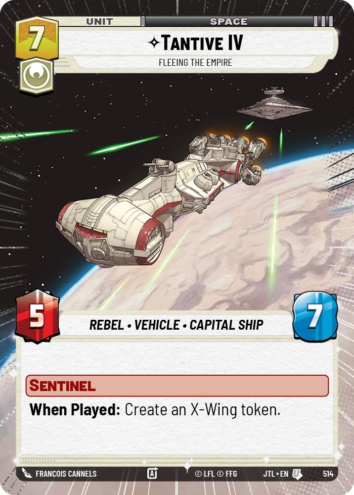 Tantive IV - Fleeing the Empire (514) (Hyperspace) (514) [Jump to Lightspeed] | Cards and Coasters CA