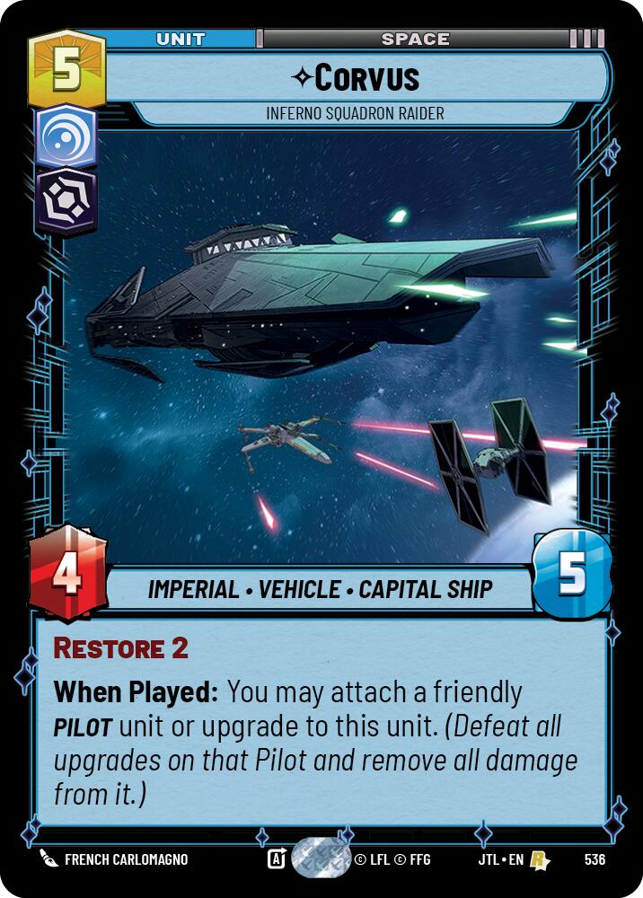 Corvus - Inferno Squadron Raider (536) (536) [Jump to Lightspeed] | Cards and Coasters CA