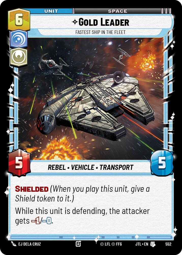 Gold Leader - Fastest Ship in the Fleet (552) (552) [Jump to Lightspeed] | Cards and Coasters CA