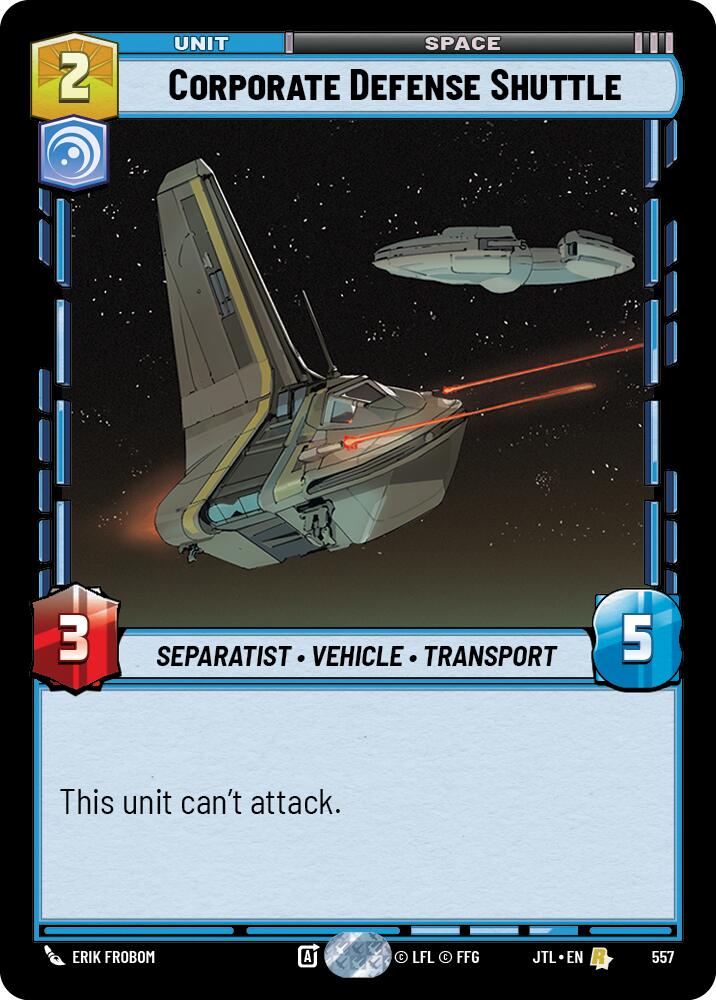 Corporate Defense Shuttle (557) (557) [Jump to Lightspeed] | Cards and Coasters CA