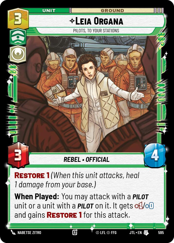 Leia Organa - Pilots, To Your Stations (595) (595) [Jump to Lightspeed] | Cards and Coasters CA