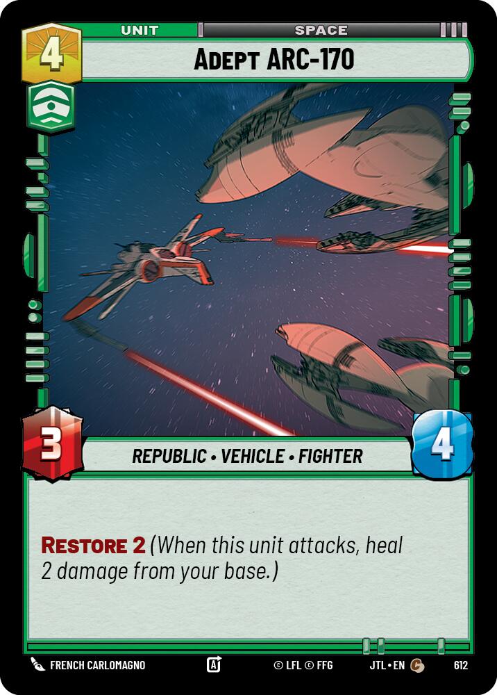 Adept ARC-170 (612) (612) [Jump to Lightspeed] | Cards and Coasters CA
