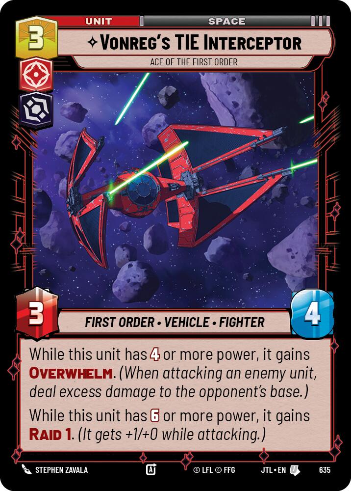 Vonreg's TIE Interceptor - Ace of the First Order (635) (635) [Jump to Lightspeed] | Cards and Coasters CA
