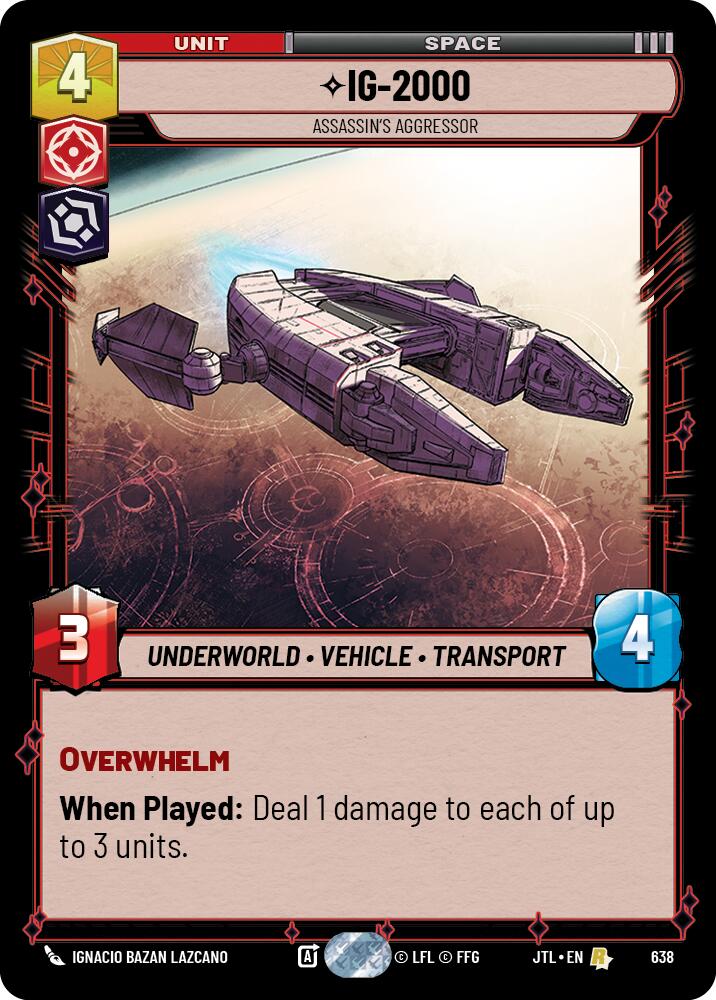 IG-2000 - Assassin's Aggressor (638) (638) [Jump to Lightspeed] | Cards and Coasters CA