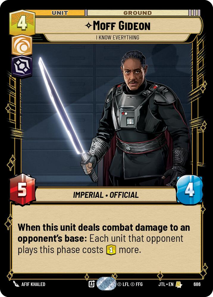 Moff Gideon - I Know Everything (686) (686) [Jump to Lightspeed] | Cards and Coasters CA
