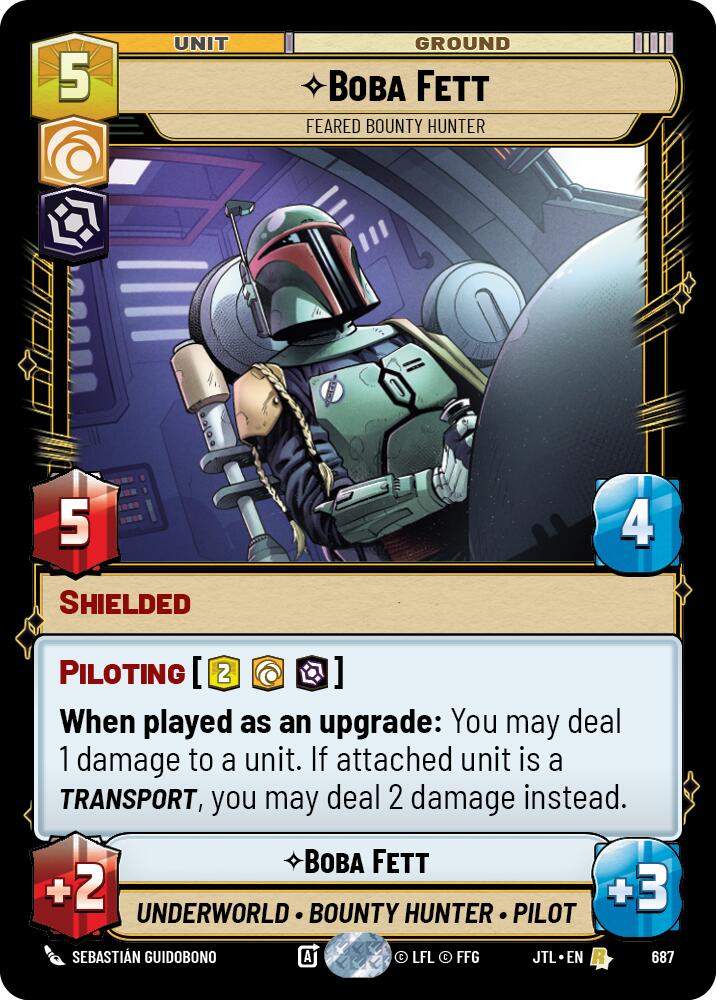 Boba Fett - Feared Bounty Hunter (687) (687) [Jump to Lightspeed] | Cards and Coasters CA