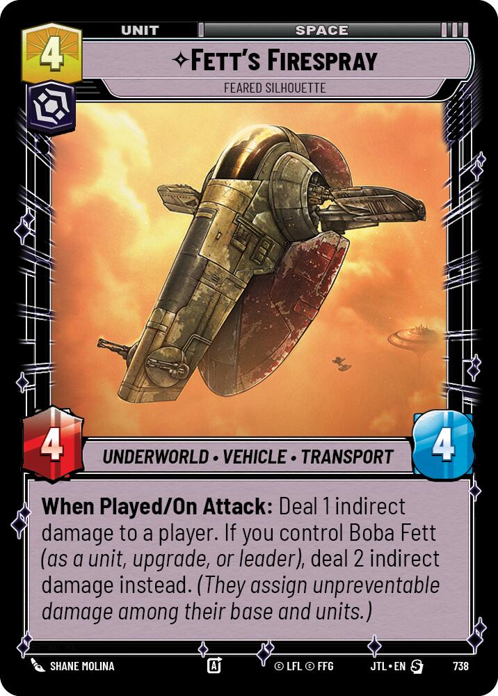 Fett's Firespray - Feared Silhouette (738) (738) [Jump to Lightspeed] | Cards and Coasters CA