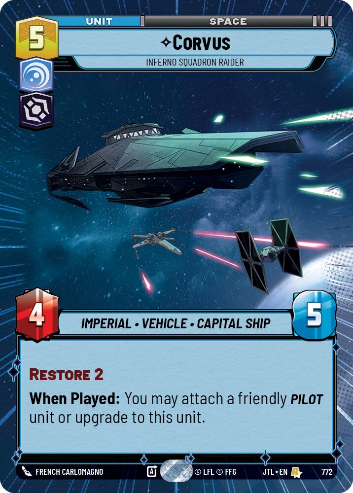 Corvus - Inferno Squadron Raider (772) (Hyperspace Foil) (772) [Jump to Lightspeed] | Cards and Coasters CA