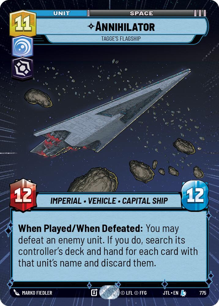 Annihilator - Tagge's Flagship (775) (Hyperspace Foil) (775) [Jump to Lightspeed] | Cards and Coasters CA