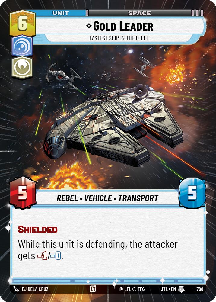 Gold Leader - Fastest Ship in the Fleet (788) (Hyperspace Foil) (788) [Jump to Lightspeed] | Cards and Coasters CA