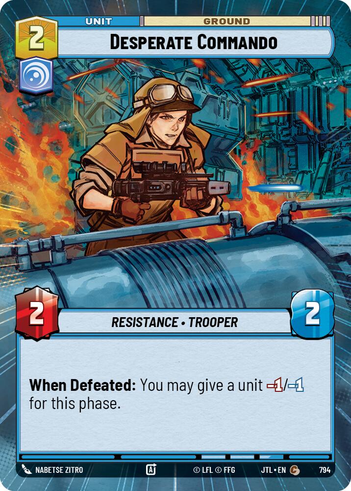 Desperate Commando (794) (Hyperspace Foil) (794) [Jump to Lightspeed] | Cards and Coasters CA