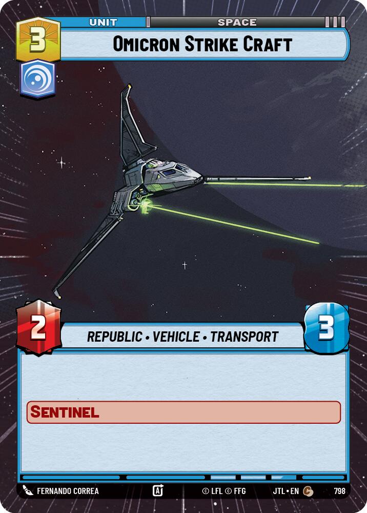 Omicron Strike Craft (798) (Hyperspace Foil) (798) [Jump to Lightspeed] | Cards and Coasters CA