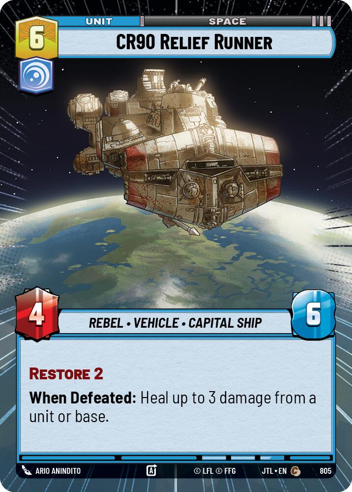 CR90 Relief Runner (805) (Hyperspace Foil) (805) [Jump to Lightspeed] | Cards and Coasters CA