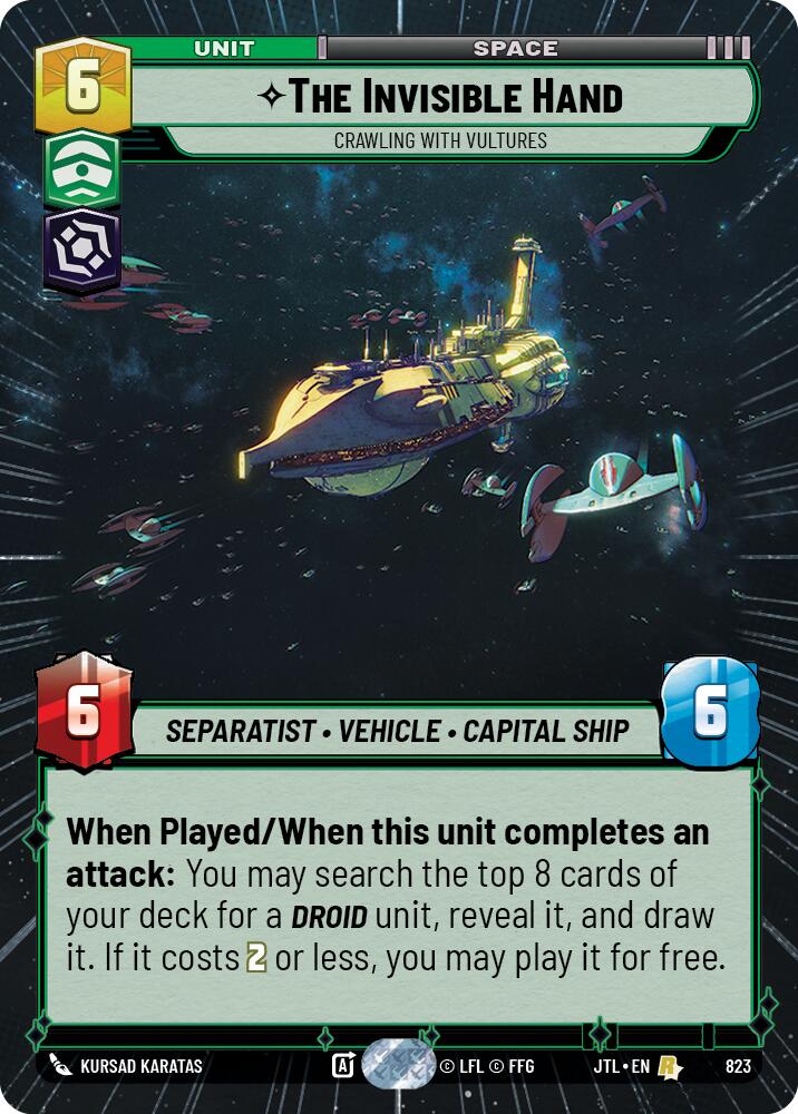 The Invisible Hand - Crawling With Vultures (823) (Hyperspace Foil) (823) [Jump to Lightspeed] | Cards and Coasters CA