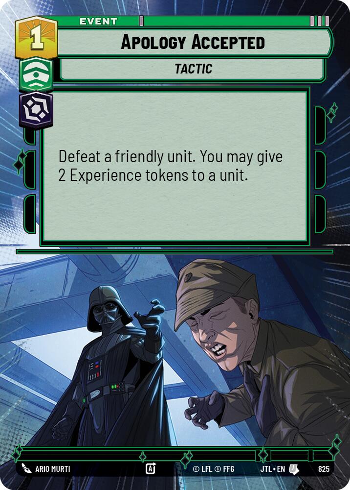 Apology Accepted (825) (Hyperspace Foil) (825) [Jump to Lightspeed] | Cards and Coasters CA
