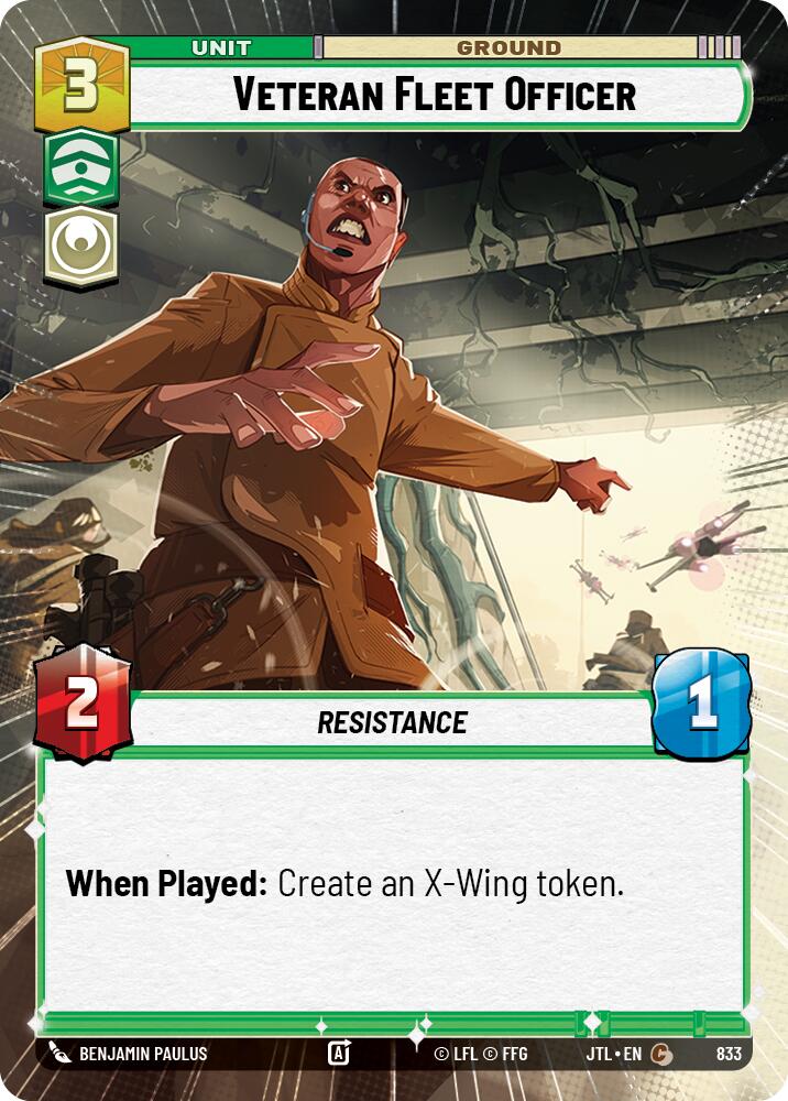 Veteran Fleet Officer (833) (Hyperspace Foil) (833) [Jump to Lightspeed] | Cards and Coasters CA