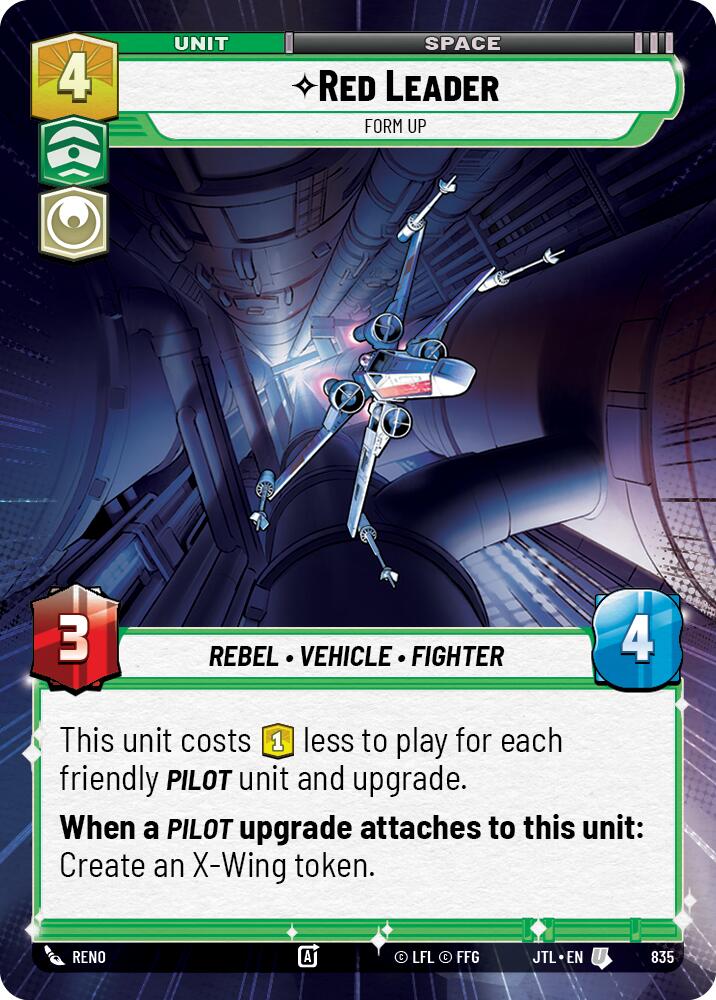 Red Leader - Form Up (835) (Hyperspace Foil) (835) [Jump to Lightspeed] | Cards and Coasters CA