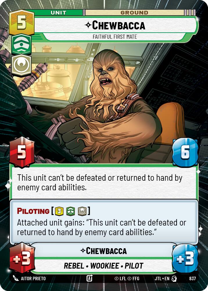 Chewbacca - Faithful First Mate (837) (Hyperspace Foil) (837) [Jump to Lightspeed] | Cards and Coasters CA