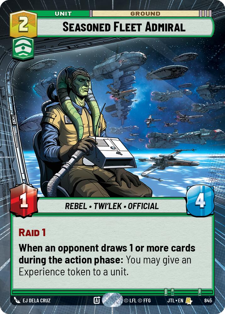 Seasoned Fleet Admiral (845) (Hyperspace Foil) (845) [Jump to Lightspeed] | Cards and Coasters CA