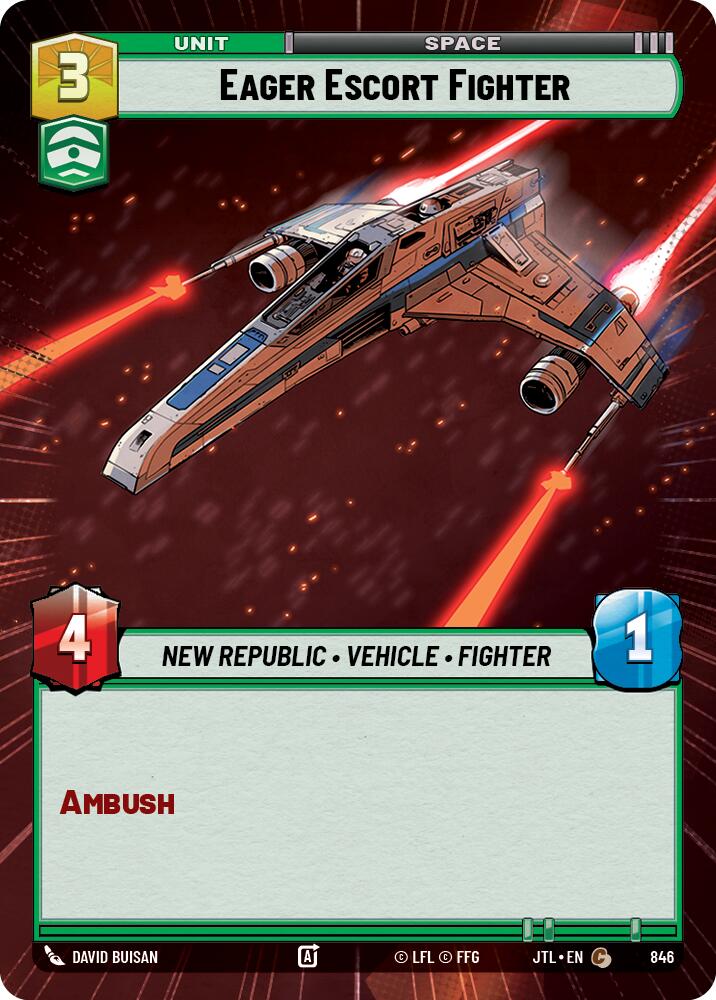 Eager Escort Fighter (846) (Hyperspace Foil) (846) [Jump to Lightspeed] | Cards and Coasters CA
