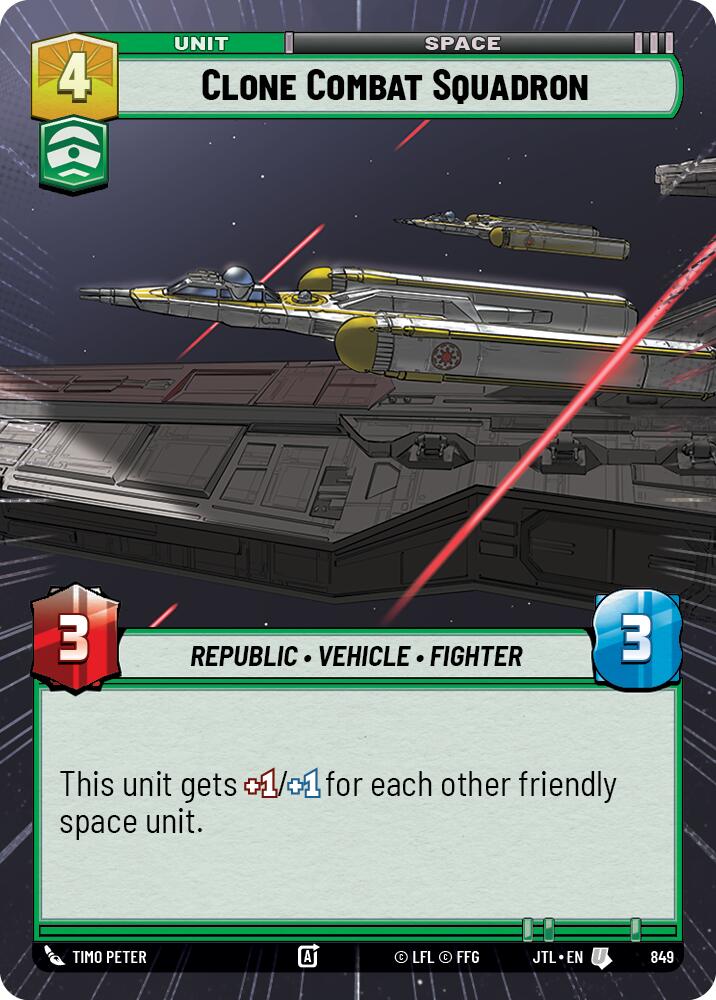 Clone Combat Squadron (849) (Hyperspace Foil) (849) [Jump to Lightspeed] | Cards and Coasters CA