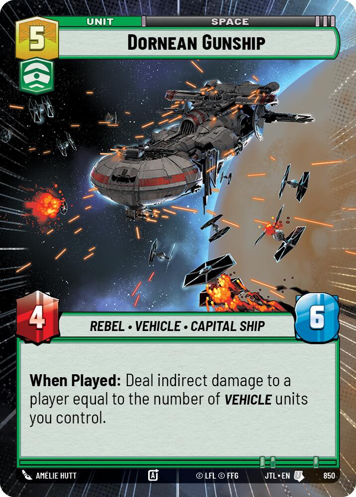 Dornean Gunship (850) (Hyperspace Foil) (850) [Jump to Lightspeed] | Cards and Coasters CA
