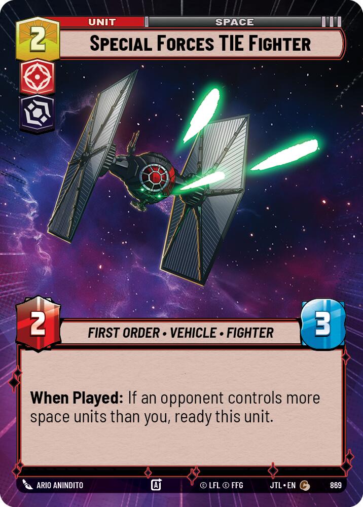 Special Forces TIE Fighter (869) (Hyperspace Foil) (869) [Jump to Lightspeed] | Cards and Coasters CA