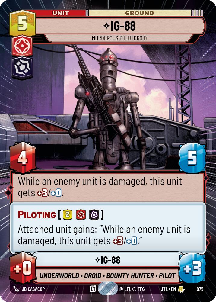 IG-88 - Murderous Phlutdroid (875) (Hyperspace Foil) (875) [Jump to Lightspeed] | Cards and Coasters CA