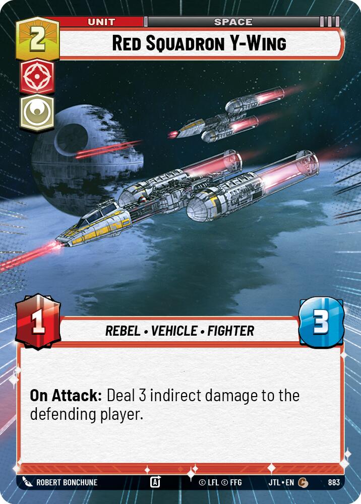 Red Squadron Y-Wing (883) (Hyperspace Foil) (883) [Jump to Lightspeed] | Cards and Coasters CA