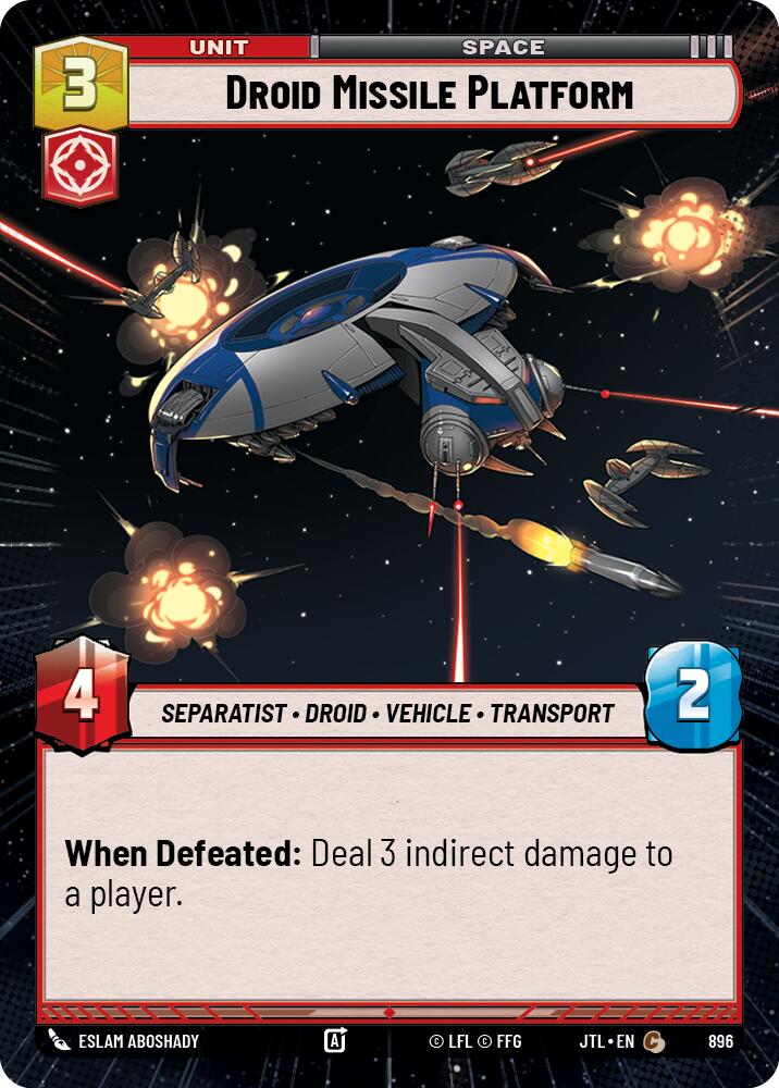 Droid Missile Platform (896) (Hyperspace Foil) (896) [Jump to Lightspeed] | Cards and Coasters CA