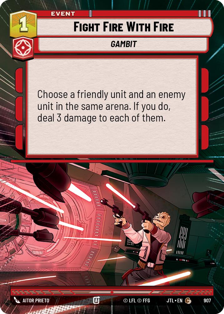Fight Fire With Fire (907) (Hyperspace Foil) (907) [Jump to Lightspeed] | Cards and Coasters CA