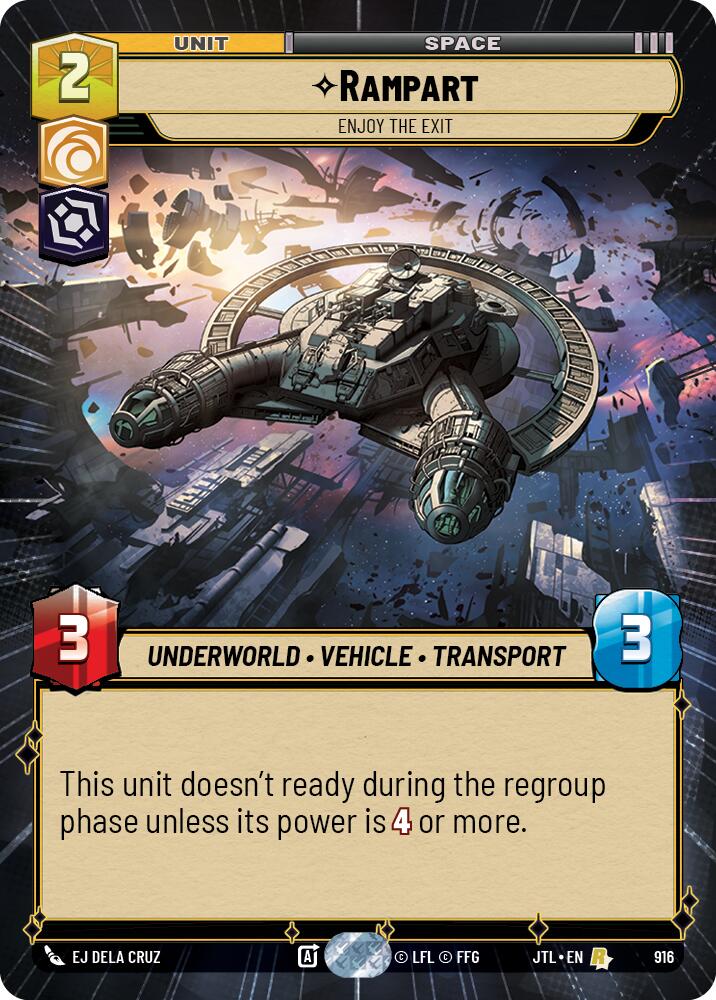 Rampart - Enjoy the Exit (916) (Hyperspace Foil) (916) [Jump to Lightspeed] | Cards and Coasters CA