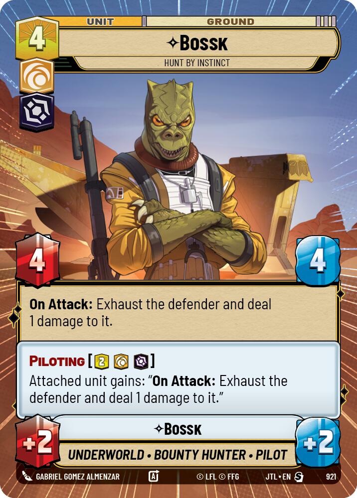 Bossk - Hunt By Instinct (921) (Hyperspace Foil) (921) [Jump to Lightspeed] | Cards and Coasters CA