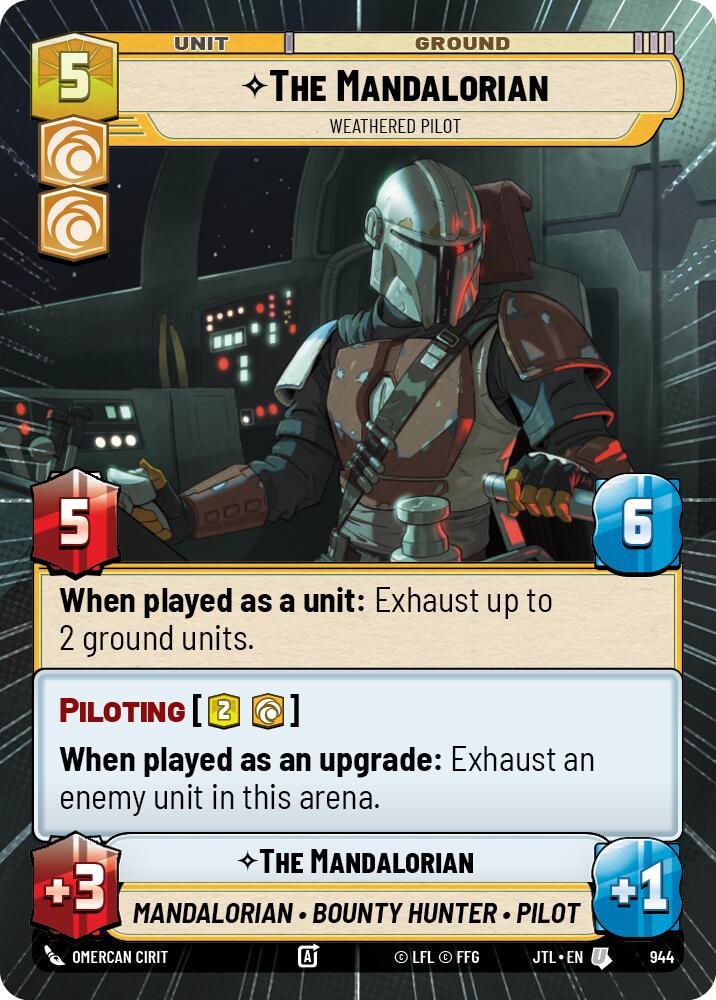 The Mandalorian - Weathered Pilot (944) (Hyperspace Foil) (944) [Jump to Lightspeed] | Cards and Coasters CA