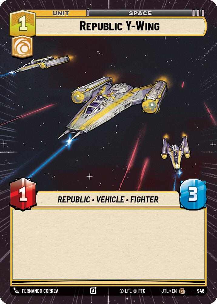 Republic Y-Wing (946) (Hyperspace Foil) (946) [Jump to Lightspeed] | Cards and Coasters CA