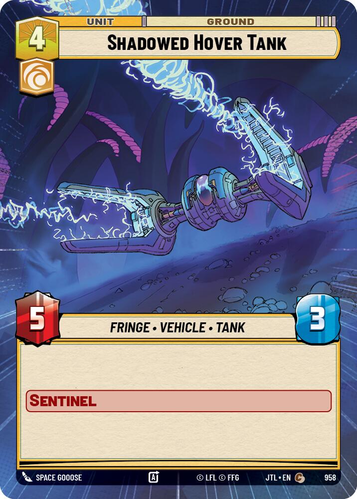 Shadowed Hover Tank (958) (Hyperspace Foil) (958) [Jump to Lightspeed] | Cards and Coasters CA