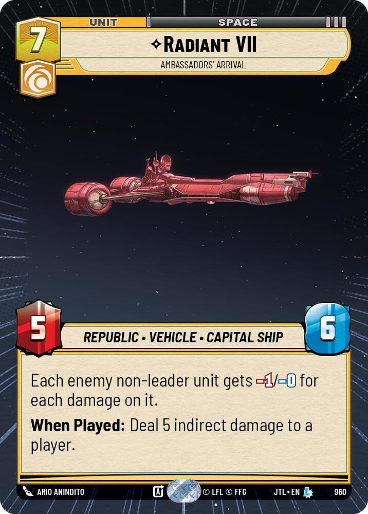 Radiant VII - Ambassadors' Arrival (960) (Hyperspace Foil) (960) [Jump to Lightspeed] | Cards and Coasters CA