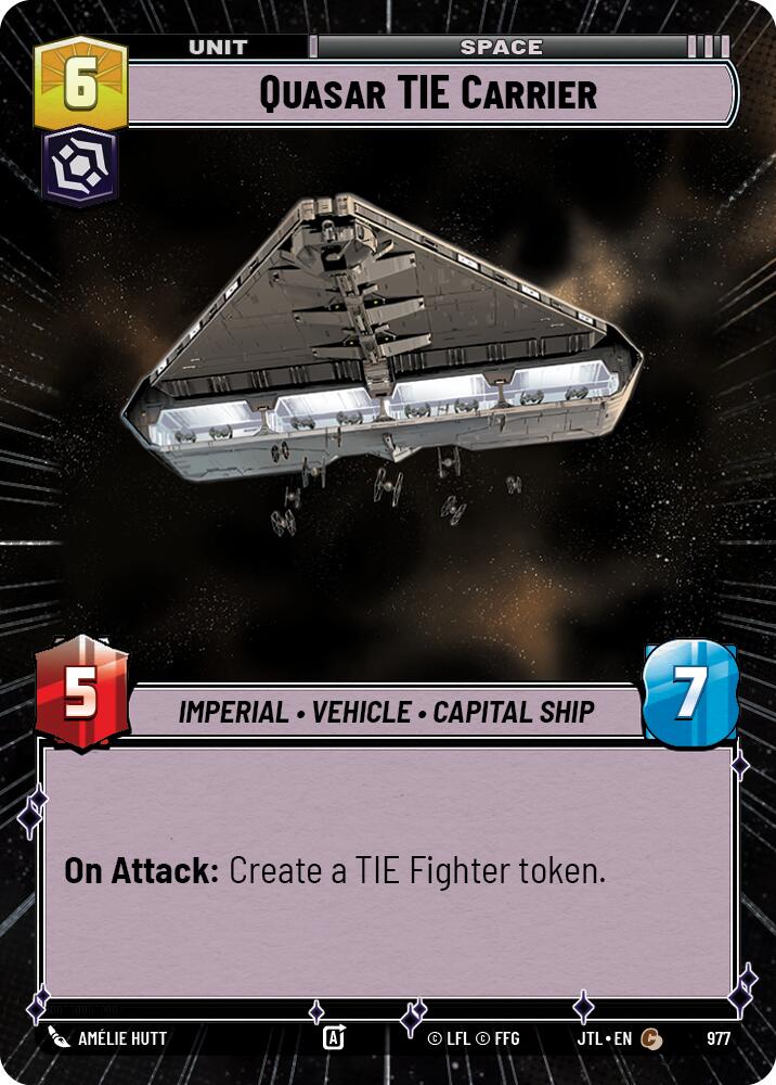 Quasar TIE Carrier (977) (Hyperspace Foil) (977) [Jump to Lightspeed] | Cards and Coasters CA