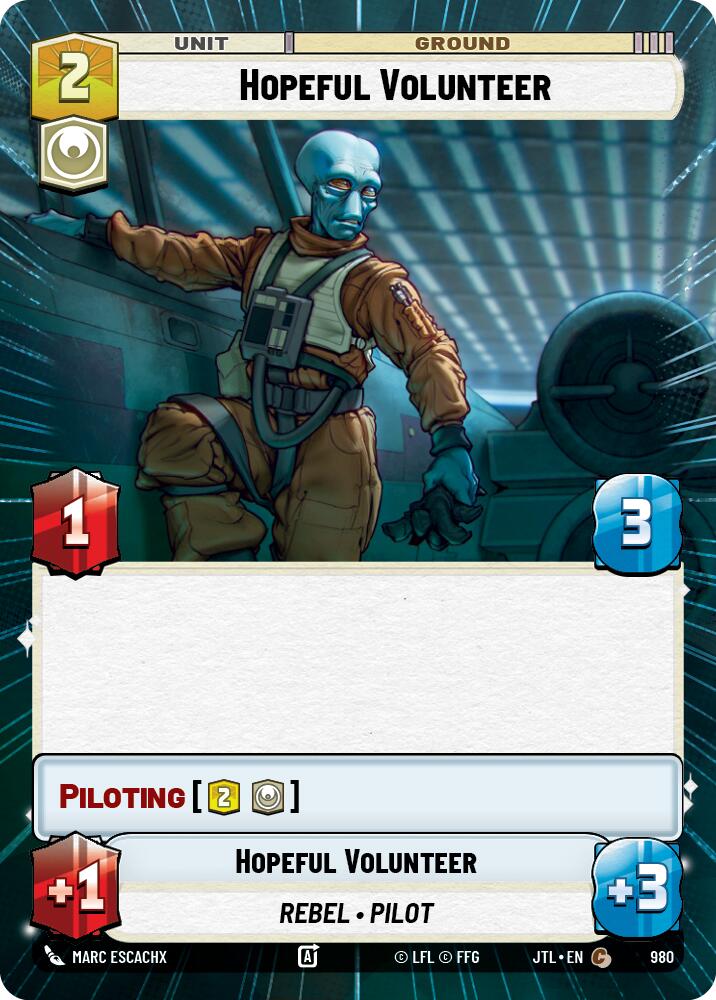 Hopeful Volunteer (980) (Hyperspace Foil) (980) [Jump to Lightspeed] | Cards and Coasters CA