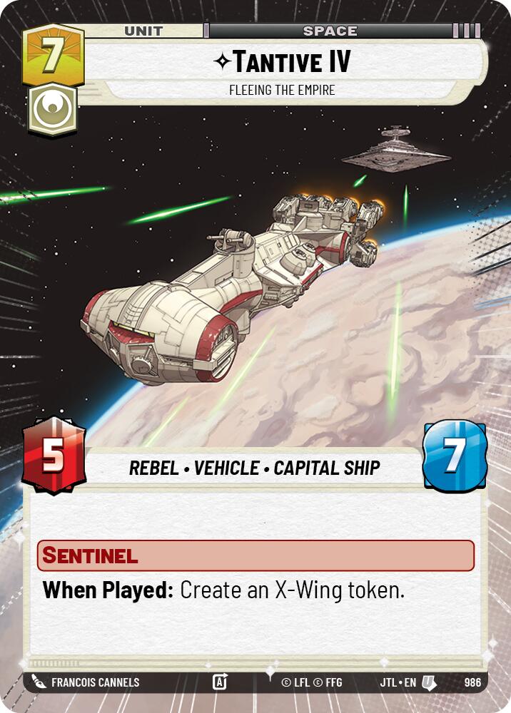 Tantive IV - Fleeing the Empire (986) (Hyperspace Foil) (986) [Jump to Lightspeed] | Cards and Coasters CA