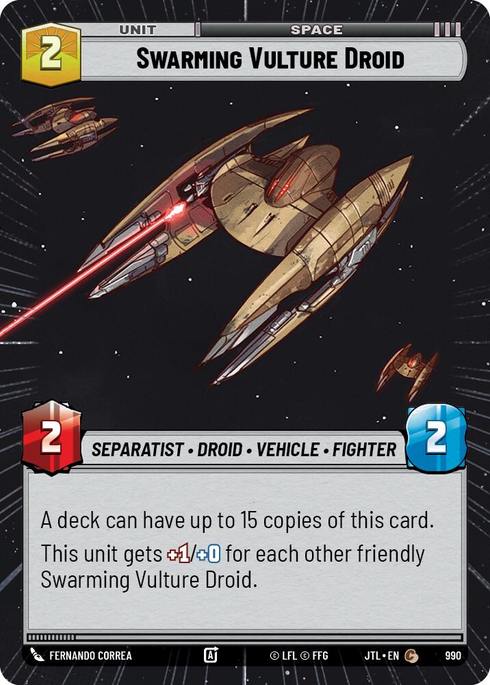 Swarming Vulture Droid (990) (Hyperspace Foil) (990) [Jump to Lightspeed] | Cards and Coasters CA
