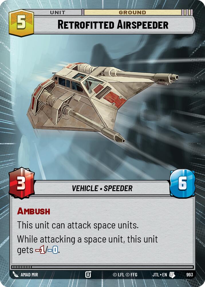 Retrofitted Airspeeder (993) (Hyperspace Foil) (993) [Jump to Lightspeed] | Cards and Coasters CA