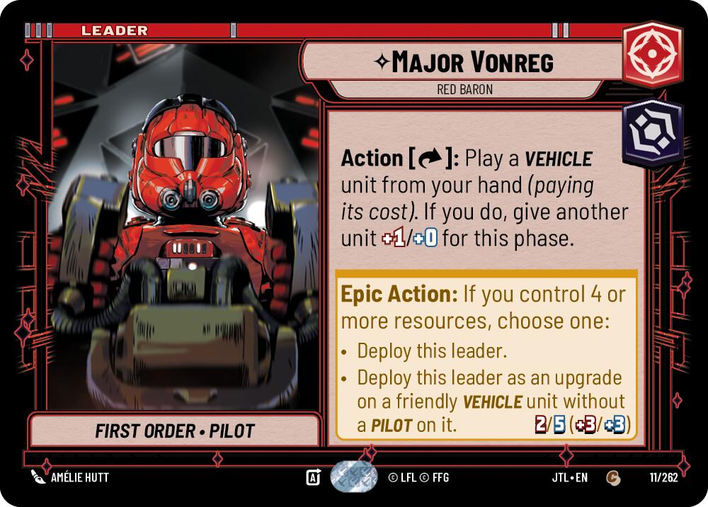 Major Vonreg - Red Baron (011/262) (011/262) [Jump to Lightspeed] | Cards and Coasters CA