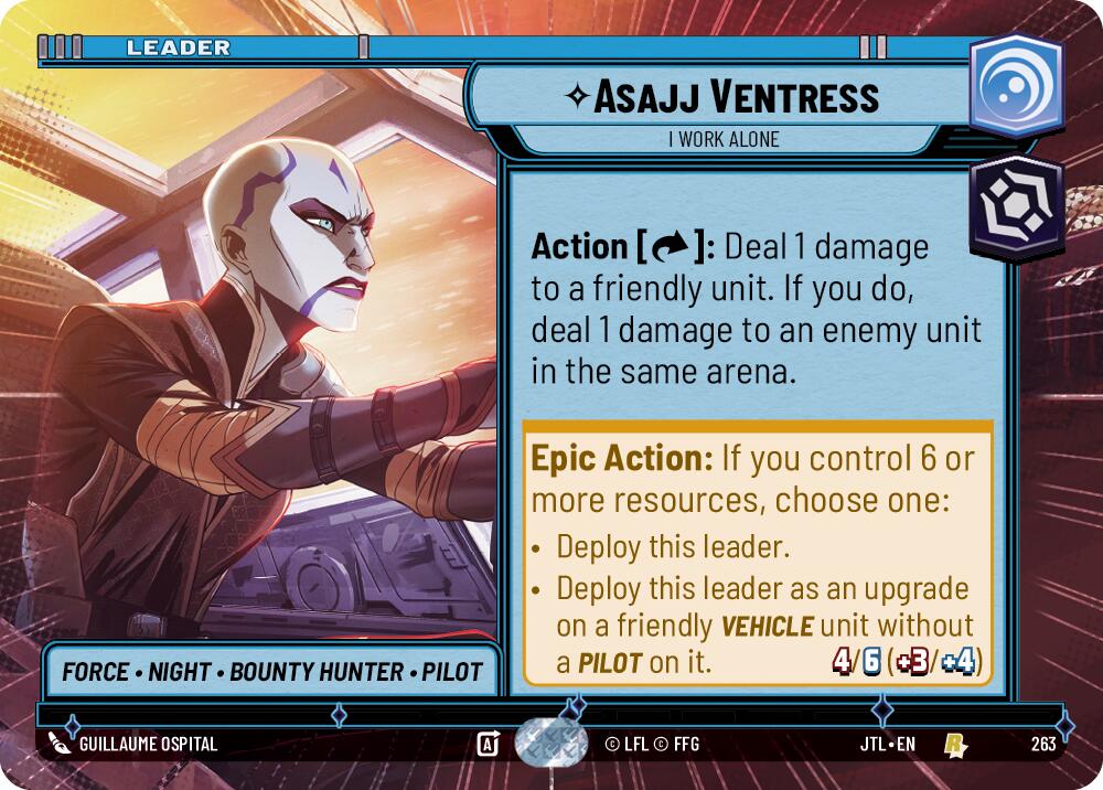 Asajj Ventress - I Work Alone (263) (Hyperspace) (263) [Jump to Lightspeed] | Cards and Coasters CA