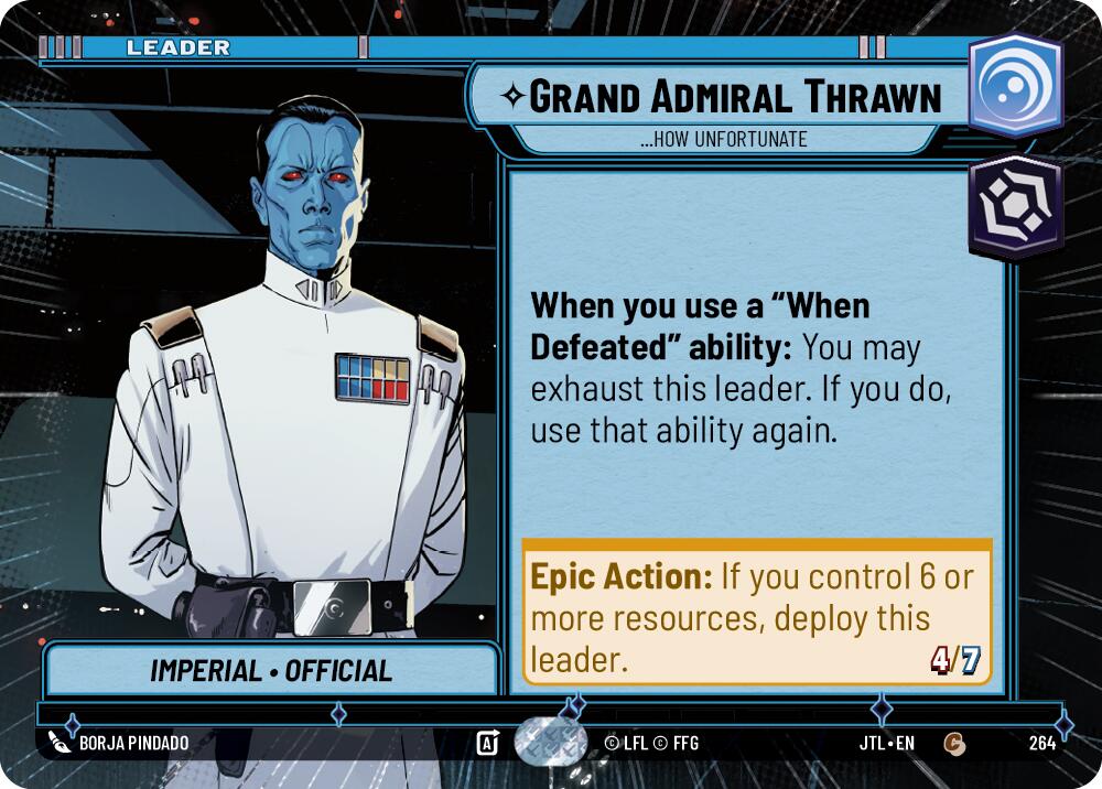 Grand Admiral Thrawn - ...How Unfortunate (264) (Hyperspace) (264) [Jump to Lightspeed] | Cards and Coasters CA