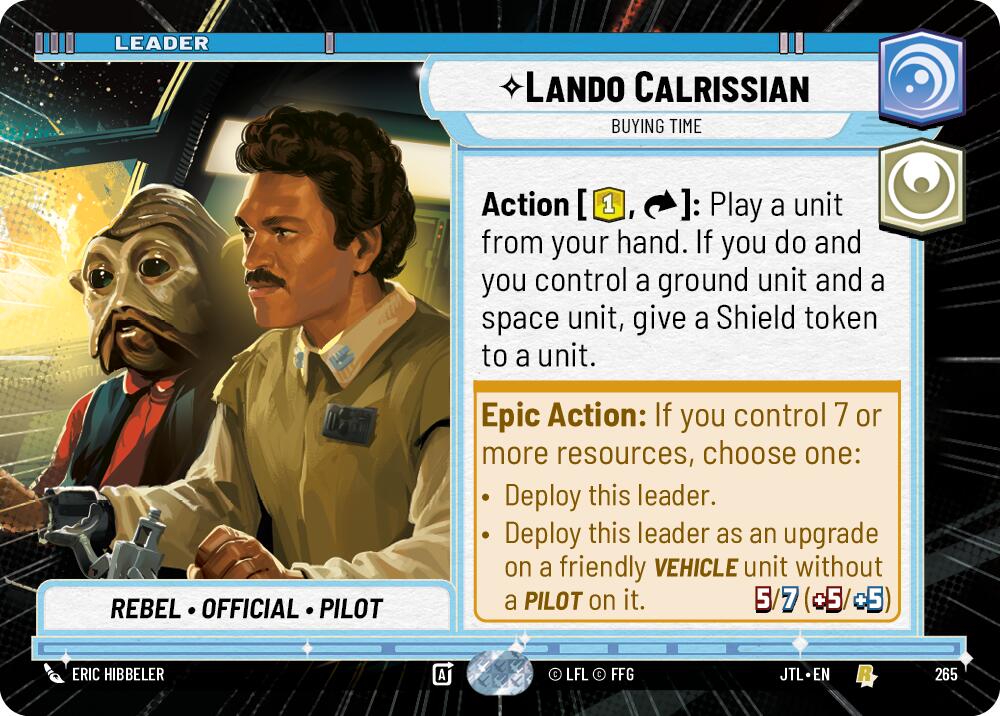 Lando Calrissian - Buying Time (265) (Hyperspace) (265) [Jump to Lightspeed] | Cards and Coasters CA