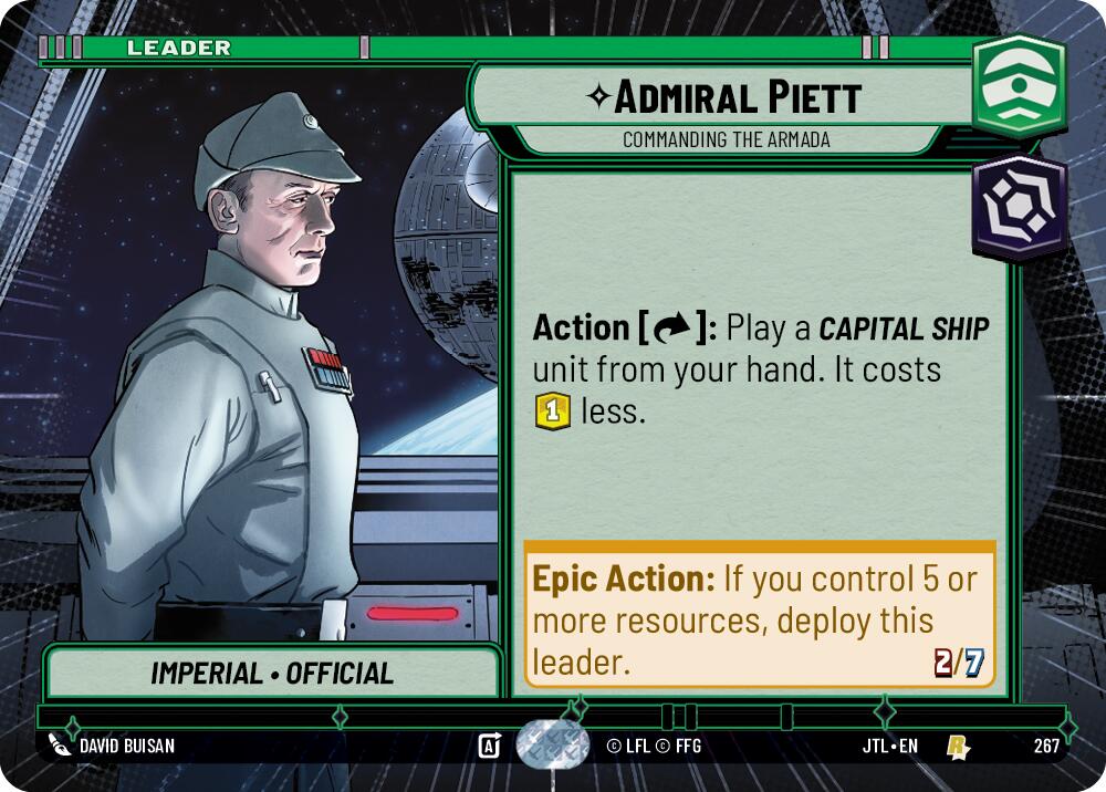 Admiral Piett - Commanding the Armada (267) (Hyperspace) (267) [Jump to Lightspeed] | Cards and Coasters CA